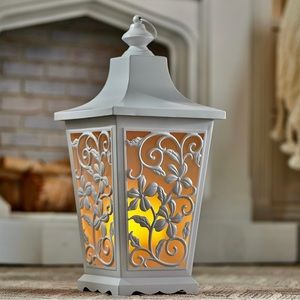 Indoor/Outdoor 21" Flickering Flame Metal Lantern